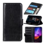 Crazy Horse Wallet Leather Cell Phone Case for Samsung Galaxy A01 Core – Black