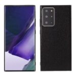 Litchi Skin Top Layer Cowhide Leather Coated TPU Case for Samsung Galaxy Note20 Ultra/Note20 Ultra 5G – Black