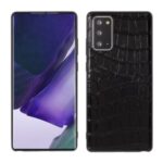 Crocodile Skin Top Layer Cowhide Leather Coated TPU Case for Samsung Galaxy Note 20/Note 20 5G – Black