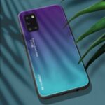 Gradient Color Tempered Glass + PC + TPU Hybrid Shell Case for Samsung Galaxy A31 – Purple / Blue