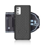 Woven Pattern Nylon Sport Wrist Band PC Phone Cover with Kickstand for Samsung Galaxy Note 20/Note 20 5G
