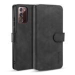 DG.MING Vintage PU Leather Wallet Stand Case for Samsung Galaxy Note 20/Note 20 5G – Black