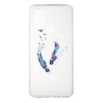 Pattern Printing Style Clear TPU Phone Shell Cover for Samsung Galaxy A21s – Feather