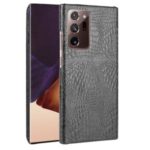 Crocodile Texture PU Leather Coated PC Shell for Samsung Galaxy Note20 Ultra/Note20 Ultra 5G – Black