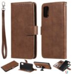 Detachable 2-in-1 Leather Wallet Mobile Phone Case for Samsung Galaxy A41 (Global Version) – Brown