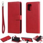 Detachable 2-in-1 Wallet Leather Cover for Samsung Galaxy A91/S10 Lite/M80S – Red