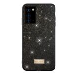 SULADA Dazzling Glittery Surface Leather Coated TPU Back Shell for Samsung Galaxy Note 20/Note 20 5G – Black