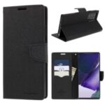 MERCURY GOOSPERY Color Matching Leather Shell for Samsung Galaxy Note20 Ultra/Note20 Ultra 5G – All Black