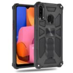Kickstand Armor PC TPU anti-drop Case with Magnetic Metal Sheet for Samsung Galaxy A20s – Black