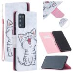 Pattern Printing Leather Wallet Case for Samsung Galaxy Note 20/Note 20 5G – Happy Cat