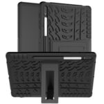 Cool Tyre Hybrid PC + TPU Protector Cover with Kickstand for Samsung Galaxy Tab S7 Plus – Black