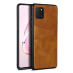 Dual Card Slots PU Leather Coated TPU Phone Case for Samsung Galaxy A81/Note 10 Lite – Brown