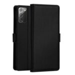 DZGOGO Milo Series Leather Case Wallet Cell Phone Case for Samsung Galaxy Note 20/Note 20 5G – Black