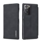 LC.IMEEKE Retro Style Leather Phone Case with Card Holder for Samsung Galaxy Note 20 / Galaxy Note 20 5G – Black
