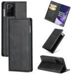 Auto-absorbed Leather Stand Case with Card Slots for Samsung Galaxy Note20 Ultra/Note20 Ultra 5G – Black