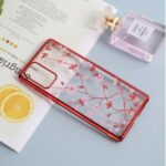 SULADA Electroplating Rhinestone Decoration Patterned Hard PC Case for Samsung Galaxy Note20 Ultra/Note20 Ultra 5G – Red
