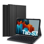 Bluetooth Keyboard Leather Stand Case for Samsung Galaxy Tab S7 T870 T875 – Black