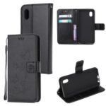 Imprint Butterfly Flower Leather Protective Case for Samsung Galaxy A01 Core – Black