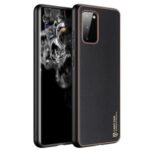 DUX DUCIS YOLO Series Electroplating PU Leather Coated TPU PC Shell for Samsung Galaxy S20 – Black