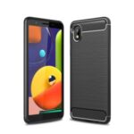 Carbon Fiber Brushed TPU Protective Shell for Samsung Galaxy A01 Core – Black