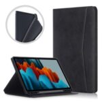 PU Leather Matte Tablet Cover with Pen Slot for Samsung Galaxy Tab S7 Plus – Black