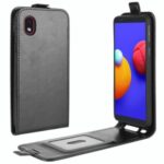 Crazy Horse Vertical Flip Cover Leather Mobile Phone Case for Samsung Galaxy A01 Core/M01 Core – Black