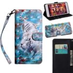 Light Spot Decor Patterned Leather Wallet Shell for LG K61 – Tiger