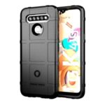 Shock-proof Rugged Square Grid Skin TPU Back Shell for LG K41S/K51S – Black
