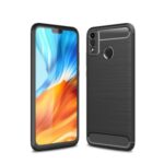 Carbon Fibre Brushed TPU Back Case for Honor 9X Lite – Black