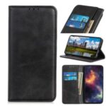 Auto-absorbed Split Leather Wallet Phone Cover with Stand Shell for Huawei Maimang 9 – Black