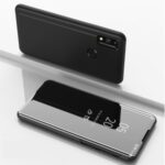 View Window Plated Mirror Surface Leather Stand Shell for Honor 9X Lite – Black