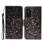 Pattern Printing Stand Shell Wallet Leather Case for Huawei P40 Pro – Glittery Stars