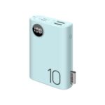 KIVEE KV-PF23P Macarons Color Series 10000mAh Power Bank Mini Size Portable Charger – Blue