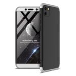 GKK Detachable 3-Piece Matte Hard PC Shell Case for Huawei Y5p – Silver / Black