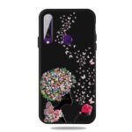 Pattern Printing Matte TPU Case Accessory for Huawei Y6p – Flowered Girl and Butterfly