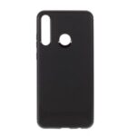 Carbon Fiber Texture Soft TPU Back Protection Shell for Huawei Y6p – Black