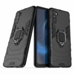 With Ring Holder Kickstand PC + TPU Cover for Huawei Mate 40 Lite/Maimang 9 – Black