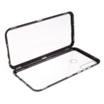 Magnetic Metal Frame + Double-sided Tempered Glass Anti-peep Case Shell for Huawei P40 Lite E / Y7p – Black