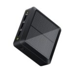 3 USB Ports 5000mAh Mini Solar Power Bank with Type-C + Micro USB Dual Input – Black