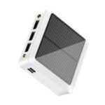3 USB Ports 5000mAh Mini Solar Power Bank with Type-C + Micro USB Dual Input – White