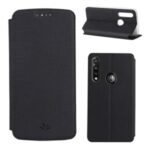VILI DMX Cross Texture Leather Card Holder Case for Motorola Moto G Power – Black