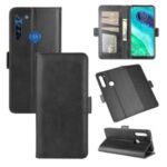 Magnet Closure Leather Wallet Stand Phone Case Cover for Motorola Moto G8 – Black