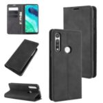 Silky Touch Leather with Wallet Stand Case for Motorola Moto G Fast – Black