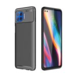 Drop Resistant Carbon Fiber Texture Case TPU Cell Phone Cover for Motorola Moto G 5G Plus – Black