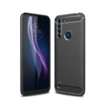Carbon Fiber Brushed TPU Protective Case for Motorola Moto One Fusion – Black