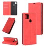 Silky Touch Leather with Wallet Stand Case for Xiaomi Redmi 9C – Red