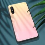 Gradient Color Tempered Glass + PC + TPU Combo Back Case for Xiaomi Redmi 9A – Yellow/Pink