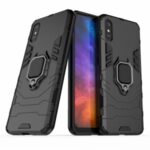 Finger Ring Holder Kickstand PC + TPU Protective Shell for Xiaomi Redmi 9A – Black