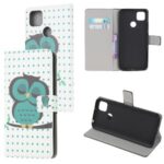 Pattern Printing Wallet Leather Stand Case for Xiaomi Redmi 9C – Sleeping Owl on the Branch