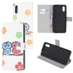 Pattern Printing Magnetic Leather Stand Case for Xiaomi Redmi 9A – Flowers and Owls
